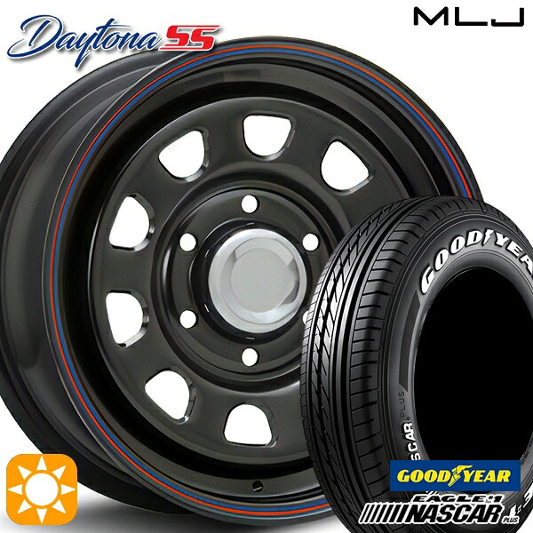 200系ハイエース 215/65R16C 109/107R グッドイヤー ナスカープラス MLJ デイトナ SS ブラック 16インチ 7.0J 6H139.7 サマータイヤホイールセット