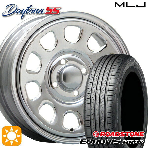165/65R14 ネクセン ロードストーン ユーロビズ HP02 MLJ デイトナ SS クローム 14インチ 5.0J 4H100 サマータイヤホイールセット