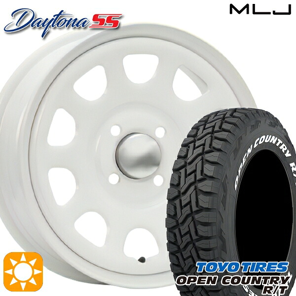 アゲ軽 165/80R14 97/95N LT トーヨー オープンカントリー R/T ホワイトレター MLJ デイトナ SS オールホワイト 14インチ 5.0J 4H100 サマータイヤホイールセット｜タイヤホイール激安王国