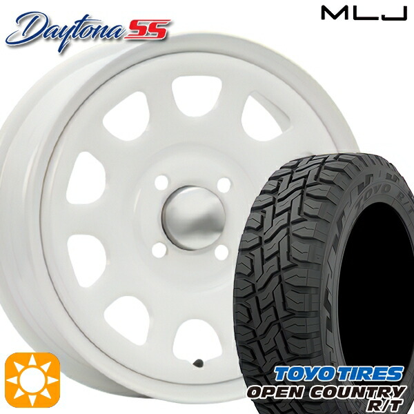 4/10ﾎﾟｲﾝﾄ10倍★155/65R14 75Q トーヨー オープンカントリー R/T MLJ デイトナ SS オールホワイト 14インチ 5.0J 4H100 サマータイヤホイールセット 48,360円