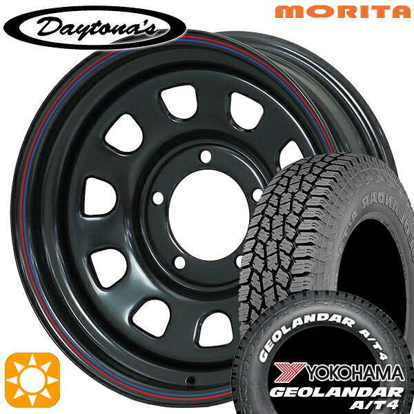 ジムニーシエラ ノマド 185/85R16 105/103N LT ヨコハマ ジオランダー A/T4 ホワイトレター MRT DAYTONA'S デイトナズ ブラック 16インチ 6.0J 5H139.7 サマータイヤホイールセット