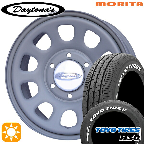 200系ハイエース 215/60R17 109/107R トーヨー H30 ホワイトレター MRT DAYTONA'S デイトナズ マットグレー 17インチ 6.5J 6H139.7 サマータイヤホイールセット