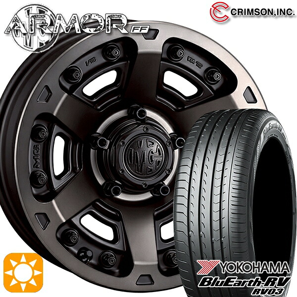 195/60R16 89V ヨコハマ ブルーアース RV03 クリムソン MGアーマー MBC 16インチ 7.0J 5H114.3 サマータイヤホイールセット|タイヤホイール激安王国
