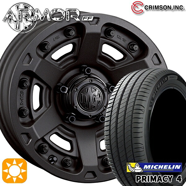 195/60R16 93V XL ミシュラン プライマシー4 クリムソン MGアーマー SB 16インチ 7.0J 5H114.3 サマータイヤホイールセット