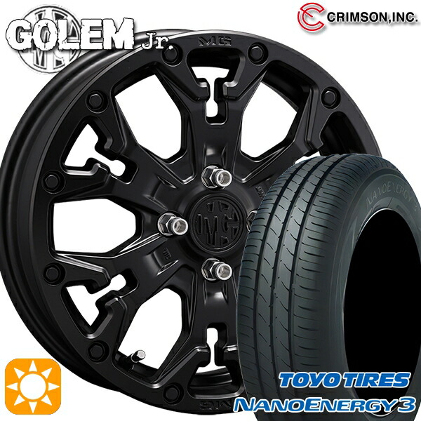 165/60R14 75H トーヨー ナノエナジー3 クリムソン MG ゴーレムJr. マットブラック 14インチ 4.5J 4H100 +43 サマータイヤホイールセット｜タイヤホイール激安王国