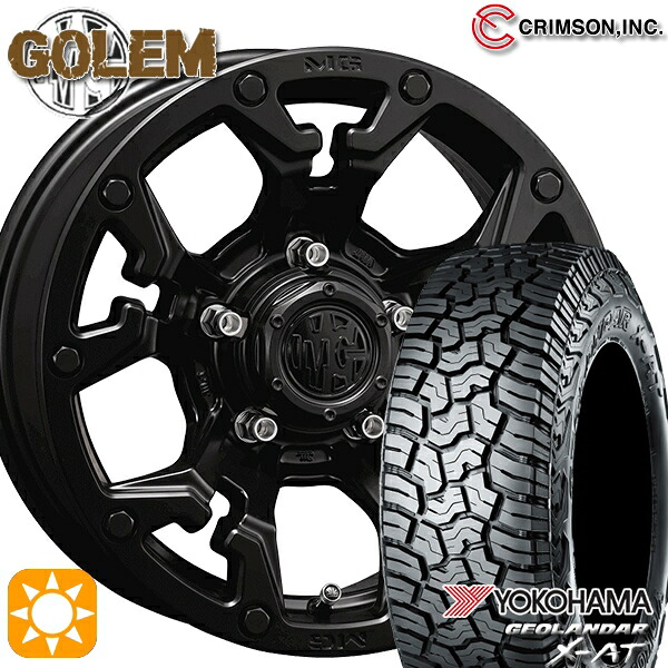 195R16C 104/202Q ヨコハマ ジオランダーX-AT G016 クリムソン MG ゴーレム マットブラック 16インチ 5.5J 5H139.7 サマータイヤホイールセット|タイヤホイール激安王国