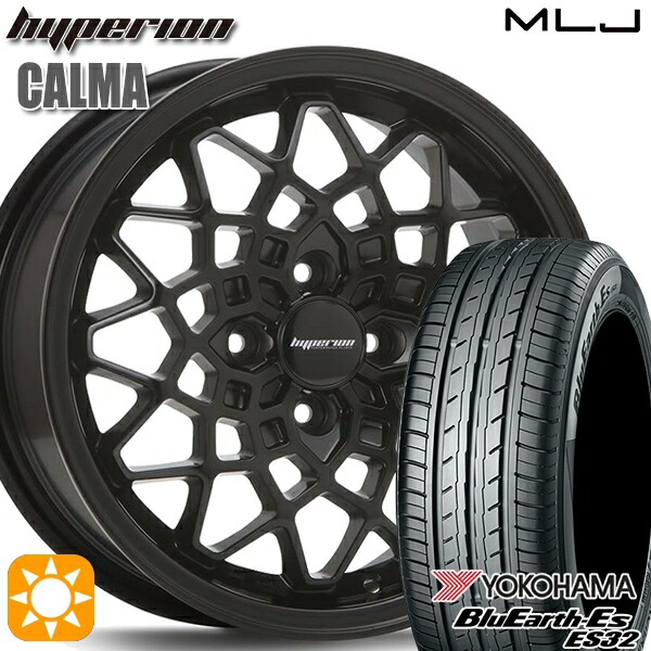 165/60R15 77H ヨコハマ ブルーアース ES32 MLJ ハイペリオン カルマ サテンブラック 15インチ 5.0J 4H100 サマータイヤホイールセット|タイヤホイール激安王国