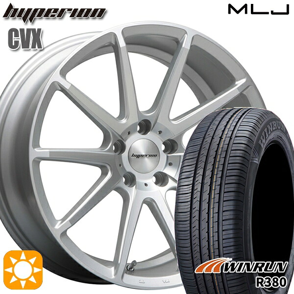 マツダ6 エクストレイル 225/60R18 104V XL ウィンラン R380 MLJ ハイペリオン CVX セミグロスポリッシュ/シルバー 18インチ 8.0J 5H114.3 サマータイヤホイールセット