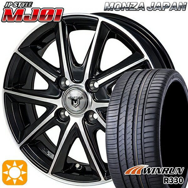 4/10ﾎﾟｲﾝﾄ10倍★スイフト 215/40R17 87W XL ウィンラン R330 モンツァ JPスタイル MJ01 ブラックメタリックポリッシュ 17インチ 7.0J 4H100 サマータイヤホイールセット