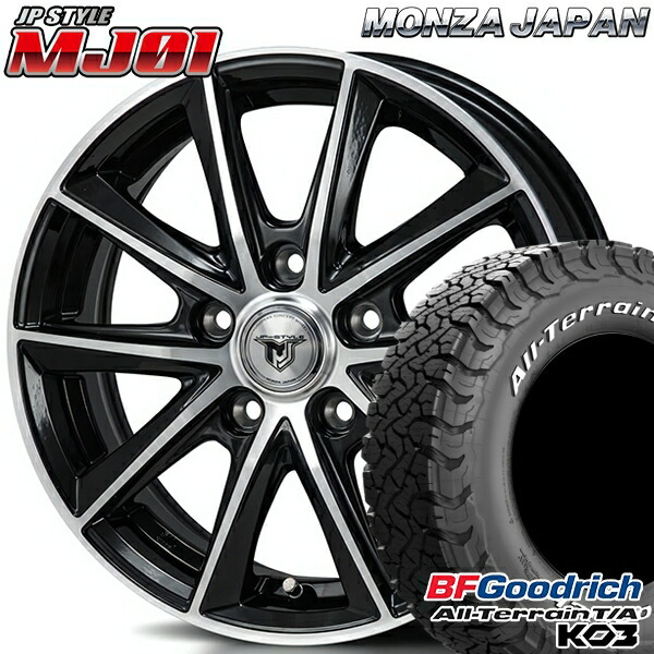 215/70R16 100/97S RWL BFグッドリッチ オールテレーン T/A KO3 モンツァ JPスタイル MJ01 ブラックメタリックポリッシュ 16インチ 6.5J 5H114.3 サマータイヤホイールセット|タイヤホイール激安王国