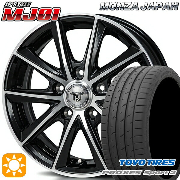 4/10ﾎﾟｲﾝﾄ10倍★225/40R18 92Y XL トーヨー プロクセススポーツ2 モンツァ JPスタイル MJ01 ブラックメタリックポリッシュ 18インチ 7.5J 5H114.3 サマータイヤホイールセット