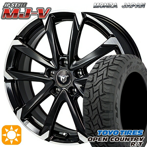225/65R17 102Q トーヨー オープンカントリー R/T モンツァ JPスタイル MJ-V ブラックメタリック/ポリッシュ 17インチ 7.0J 5H114.3 サマータイヤホイールセット