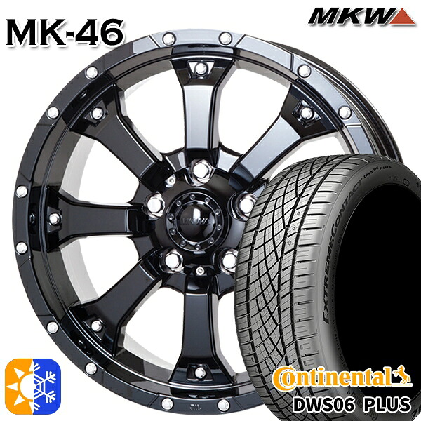 205/55R16 91W コンチネンタル DWS06+ MKW MK-46 グロスブラック 16インチ 7.0J 5H114.3 オールシーズンタイヤホイールセット