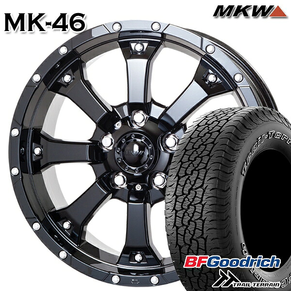 JEEPラングラー 265/65R17 112T ORWL BFグッドリッチ トレールテレーン MKW MK-46 グロスブラック 17インチ 7.5J 5H127 サマータイヤホイールセット