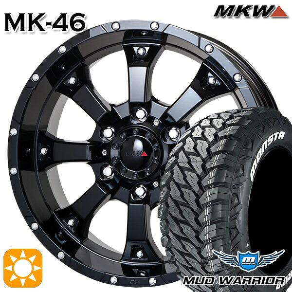 265/70R17 121/118Q 10PR LT モンスタ マッドウォーリアー MKW MK-46 グロスブラック 17インチ 8.0J 6H139.7 サマータイヤホイールセット|タイヤホイール激安王国