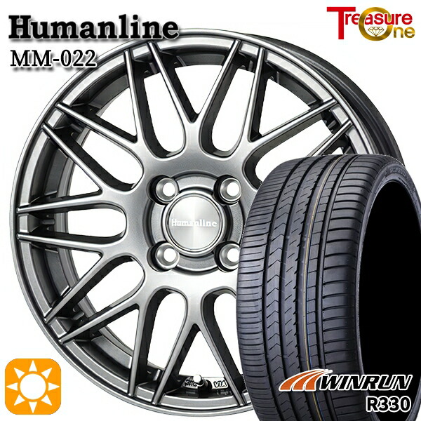 N-BOX ウェイク 165/55R15 75H ウィンラン R330 トレジャーワン ヒューマンライン MM022 DG 15インチ 4.5J 4H100 サマータイヤホイールセット