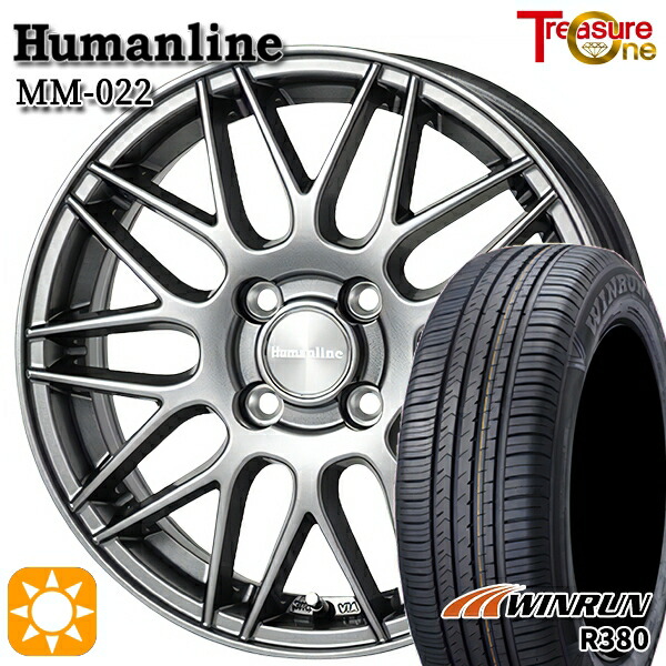 フィット アクア 175/70R14 84T ウィンラン R380 トレジャーワン ヒューマンライン MM022 DG 14インチ 5.5J 4H100 サマータイヤホイールセット|タイヤホイール激安王国