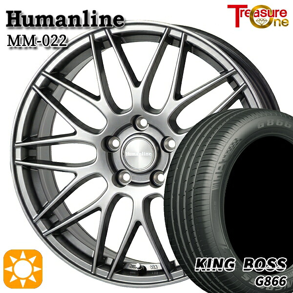 225/45R18 95W XL キングボス G866 トレジャーワン ヒューマンライン MM022 DG 18インチ 7.5J 5H114.3 サマータイヤホイールセット|タイヤホイール激安王国