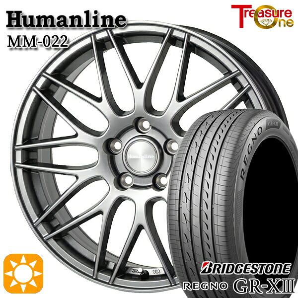 225/45R18 95W XL ブリヂストン レグノ GRX3 トレジャーワン ヒューマンライン MM022 DG 18インチ 7.5J 5H114.3 サマータイヤホイールセット