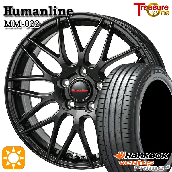 セレナ ラフェスタ 195/60R16 89V ハンコック ベンタスプライム4 K135 トレジャーワン ヒューマンライン MM022 BK 16インチ 6.5J 5H114.3 サマータイヤホイールセット