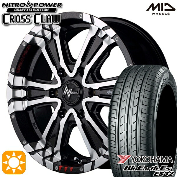 215/60R17 96H ヨコハマ ブルーアース ES32 MID ナイトロパワー クロスクロウ グラフィティエディション BMM 17インチ 6.5J 6H139.7 サマータイヤホイールセット