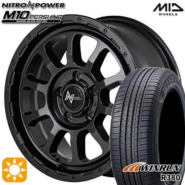 セレナ ラフェスタ 195/60R16 89H ウィンラン R380 MID ナイトロパワー M10パーシング BBK 16インチ 7.0J 5H114.3 サマータイヤホイールセット|タイヤホイール激安王国