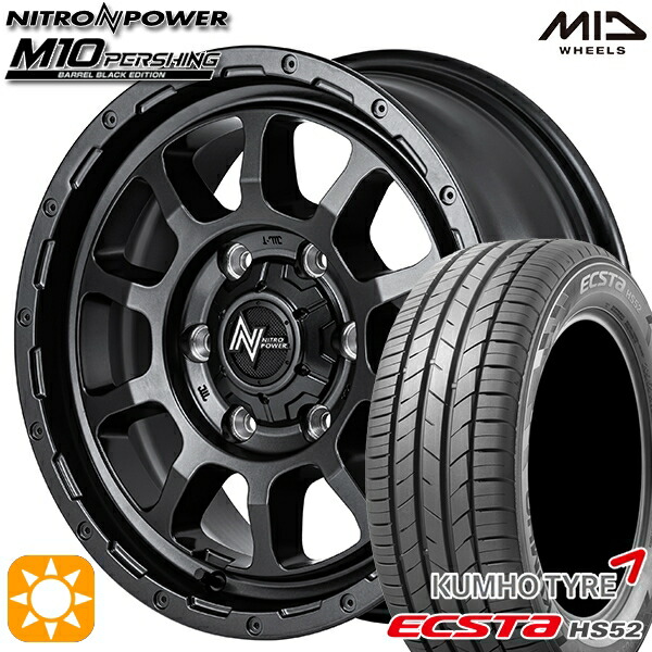 215/60R17 100V XL クムホ エクスタ HS52 MID ナイトロパワー M10パーシング BBK 17インチ 6.5J 6H139.7 サマータイヤホイールセット