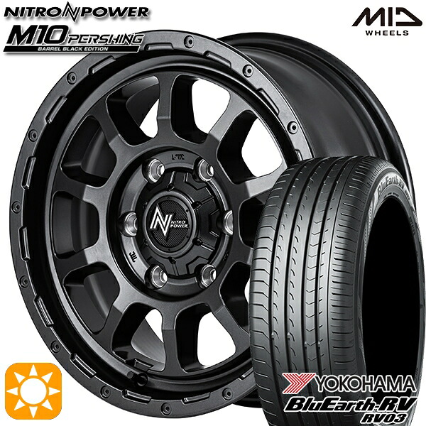 215/60R17 96H ヨコハマ ブルーアース RV03 MID ナイトロパワー M10パーシング BBK 17インチ 6.5J 6H139.7 サマータイヤホイールセット
