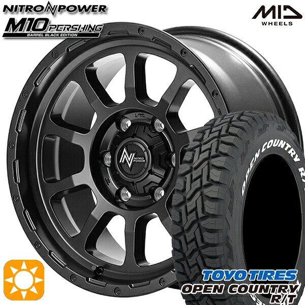 265/65R17 112Q トーヨー オープンカントリー R/T ホワイトレター MID ナイトロパワー M10パーシング BBK 17インチ 8.0J 6H139.7 サマータイヤホイールセット