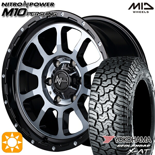 200系ハイエース LT215/70R16 100/97Q ヨコハマ ジオランダー X-AT G016 MID ナイトロパワー M10パーシング BMB 16インチ 6.5J 6H139.7 サマータイヤホイールセット