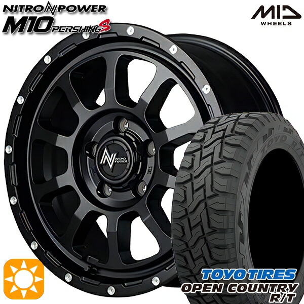エクストレイル フォレスター 225/60R17 99Q トーヨー オープンカントリー R/T MID ナイトロパワー M10パーシングS SBM 17インチ 7.0J 5H114.3 サマータイヤホイールセット