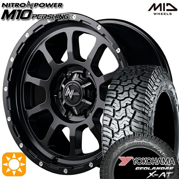 200系ハイエース 215/65R16 109/107Q ヨコハマ ジオランダー X-AT G016 OWL MID ナイトロパワー M10パーシング SBM 16インチ 6.5J 6H139.7 サマータイヤホイールセット