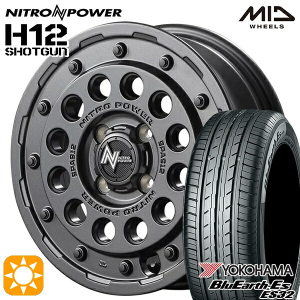 4/10ﾎﾟｲﾝﾄ10倍★155/55R14 69V ヨコハマ ブルーアース ES32 MID ナイトロパワー H12ショットガン BBK 14インチ 4.5J 4H100 サマータイヤホイールセット