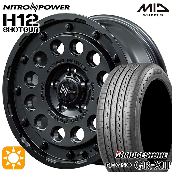 エスティマ ヤリスクロス 215/60R16 95V ブリヂストン レグノ GRX3 MID ナイトロパワー H12ショットガン BBK 16インチ 7.0J 5H114.3 サマータイヤホイールセット