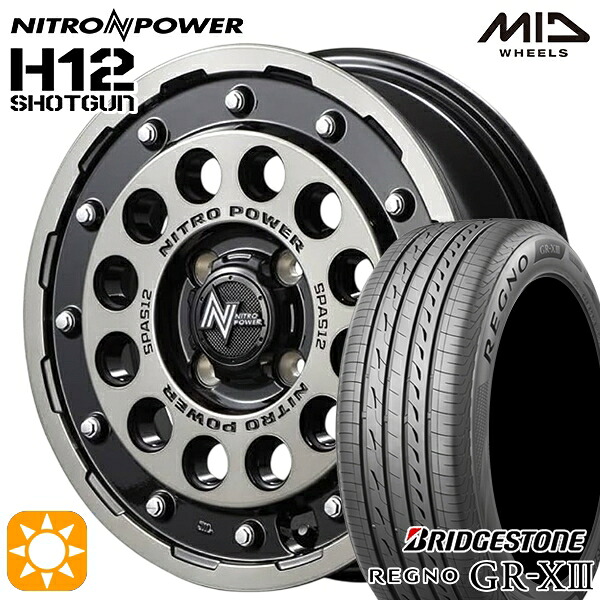 155/65R14 75H ブリヂストン レグノ GRX3 MID ナイトロパワー H12ショットガン BKM 14インチ 4.5J 4H100 サマータイヤホイールセット