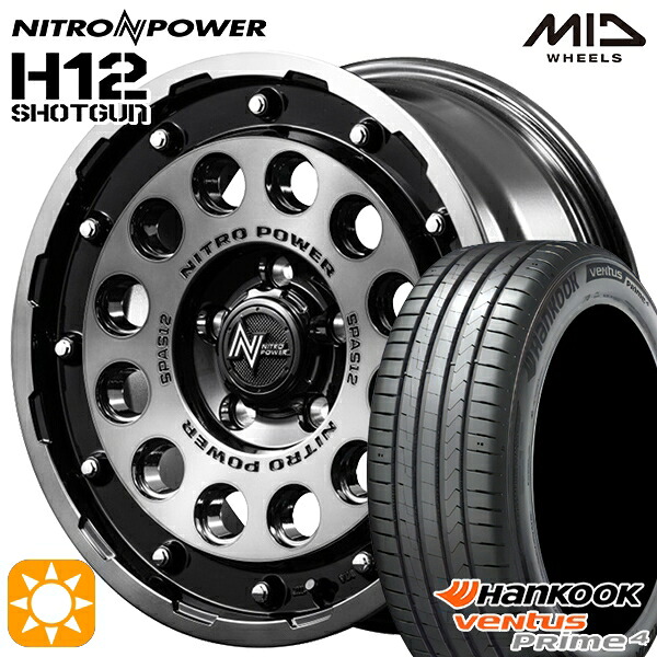 215/65R16 102H XL ハンコック ベンタスプライム4 K135A MID ナイトロパワー H12ショットガン BKM 16インチ 7.0J 5H114.3 サマータイヤホイールセット|タイヤホイール激安王国