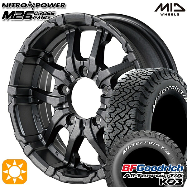 235/70R16 110/107S RWL BFグッドリッチ オールテレーン T/A KO3 MID ナイトロパワー M26クロスファング BBK 16インチ 6.0J 5H139.7 サマータイヤホイールセット