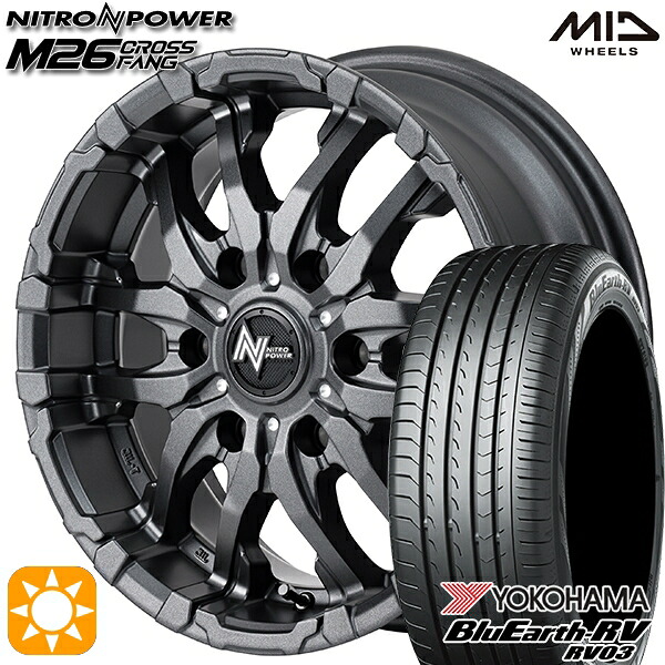 215/60R17 96H ヨコハマ ブルーアース RV03 MID ナイトロパワー M26クロスファング BBK 17インチ 6.5J 6H139.7 サマータイヤホイールセット｜タイヤホイール激安王国