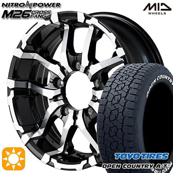 ジムニーシエラ 215/70R16 100T トーヨー オープンカントリーA/T3 ホワイトレター MID ナイトロパワー M26クロスファング BMM 16インチ 6.0J 5H139.7 サマータイヤホイールセット|タイヤホイール激安王国