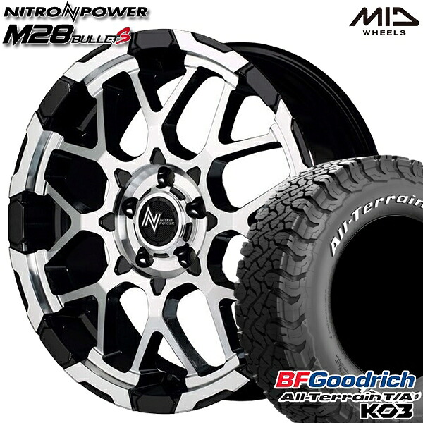 225/70R16 102/99S RWL BFグッドリッチ オールテレーン T/A KO3 MID ナイトロパワー M28バレットS BMC 16インチ 7.0J 5H114.3 サマータイヤホイールセット|タイヤホイール激安王国