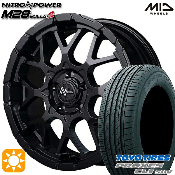 235/55R18 100V トーヨー プロクセス CL1 SUV MID ナイトロパワー M28バレットS SBK 18インチ 7.0J 5H114.3 サマータイヤホイールセット