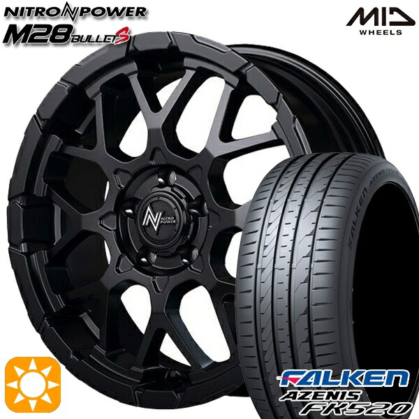 215/50R18 92W ファルケン アゼニス FK520L MID ナイトロパワー M28バレットS SBK 18インチ 7.0J 5H114.3 サマータイヤホイールセット