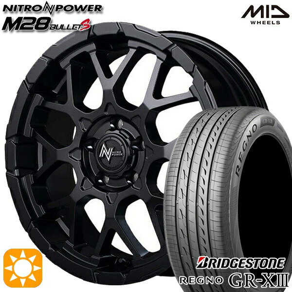 マークX スカイライン 225/45R18 95W XL ブリヂストン レグノ GRX3 MID ナイトロパワー M28バレットS SBK 18インチ 7.0J 5H114.3 サマータイヤホイールセット|タイヤホイール激安王国