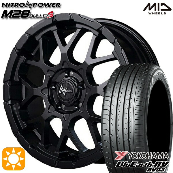 4/10ﾎﾟｲﾝﾄ10倍★225/45R18 95W XL ヨコハマ ブルーアース RV03 MID ナイトロパワー M28バレットS SBK 18インチ 7.0J 5H114.3 サマータイヤホイールセット 140,200円
