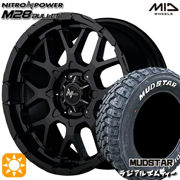 215/60R17 109/107R マッドスター ラジアル M/T ホワイトレター MID ナイトロパワー M28バレット SBM 17インチ 6.5J 6H139.7 サマータイヤホイールセット