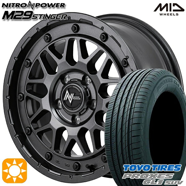 195/60R17 90H トーヨー プロクセス CL1 SUV MID ナイトロパワー M29スティンガー BBK 17インチ 7.0J 5H114.3 サマータイヤホイールセット｜タイヤホイール激安王国