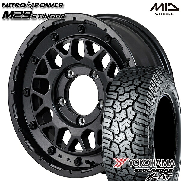 195R16C 104/102Q ヨコハマ ジオランダーX-AT G016 MID ナイトロパワー M29スティンガー BBK 16インチ 5.5J 5H139.7 サマータイヤホイールセット