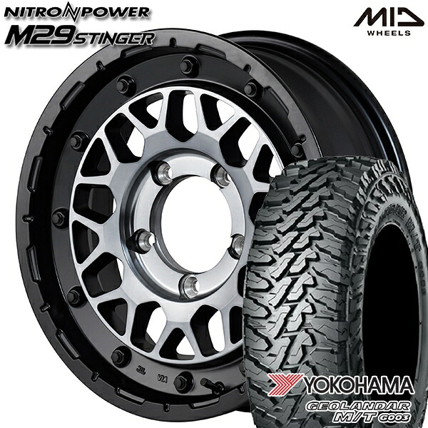 225/70R16 103S ヨコハマ ジオランダーM/T G003 MID ナイトロパワー M29スティンガー SBC 16インチ 6.0J 5H139.7 サマータイヤホイールセット|タイヤホイール激安王国