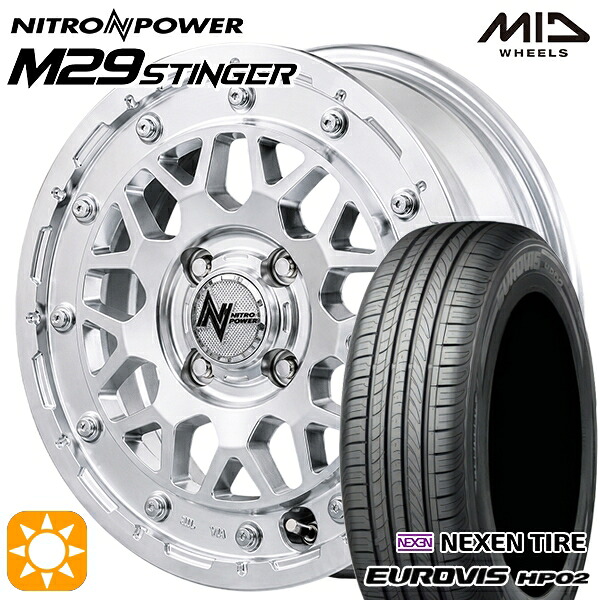 155/65R14 ネクセン ロードストーン ユーロビズ HP02 MID ナイトロパワー M29 スティンガー HSM 14インチ 4.5J 4H100 +45 サマータイヤホイールセット｜タイヤホイール激安王国 56,870円