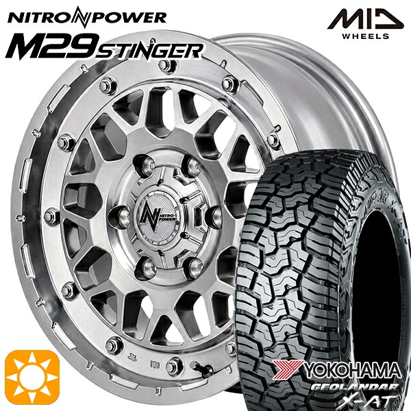 200系ハイエース 215/70R16 100/97Q ヨコハマ ジオランダー X-AT G016 MID ナイトロパワー M29 スティンガー HSM 16インチ 6.5J 6H139.7 +38 サマータイヤホイールセット｜タイヤホイール激安王国